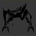 Black Mechanical Spider Creature With Sharp Multiple Limbs And Futuristic Design
