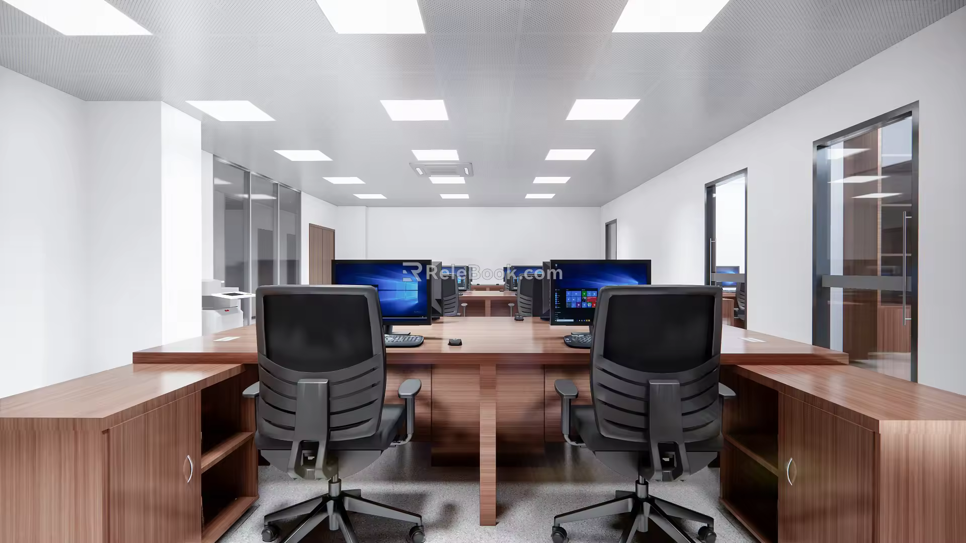modern public office area open office area 3d model