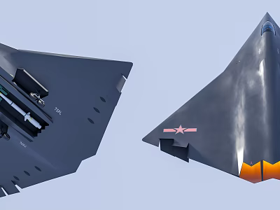 Modern Stealth Fighter Jet With Gray Exterior Red Star Emblem And Missile Armament In Flight 3d model