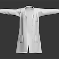 White Long Coat With Buttons Long Sleeves And Open Front Classic Design