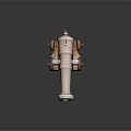 Detailed 3D Model of Vintage Cannon With Wooden Carriage Metal Barrel And Cannonball