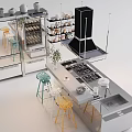 Modern Wine Cabinet Interior Design In Open Kitchen With Glass Door And Storage
