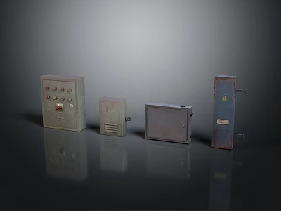 Industrial Electrical Control Boxes With Metal Enclosures And Various Sizes 3d model