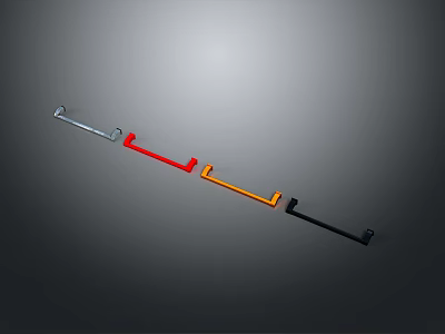 Durable Versatile Hardware Tools With Red Yellow Black And Silver Handles 3d model