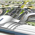 Modern Railway Station Planning Building of a Railway Station in Xuancheng 3d model