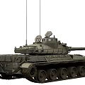 Military Green Main Battle Tank With Armored Turret Cannon And Tracks