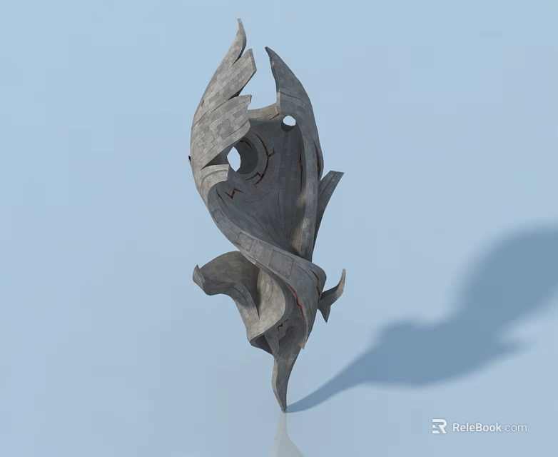 Modern Pet Cabinet With Gray Carved Design And Stylish Decor Elements 3d model