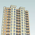 Modern High Rise Apartment Building Exterior With Windows And Facade Design