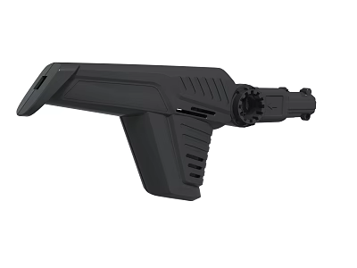 Modern Black Toy Gun Design With Ergonomic Grip And Muzzle Structure 3d model