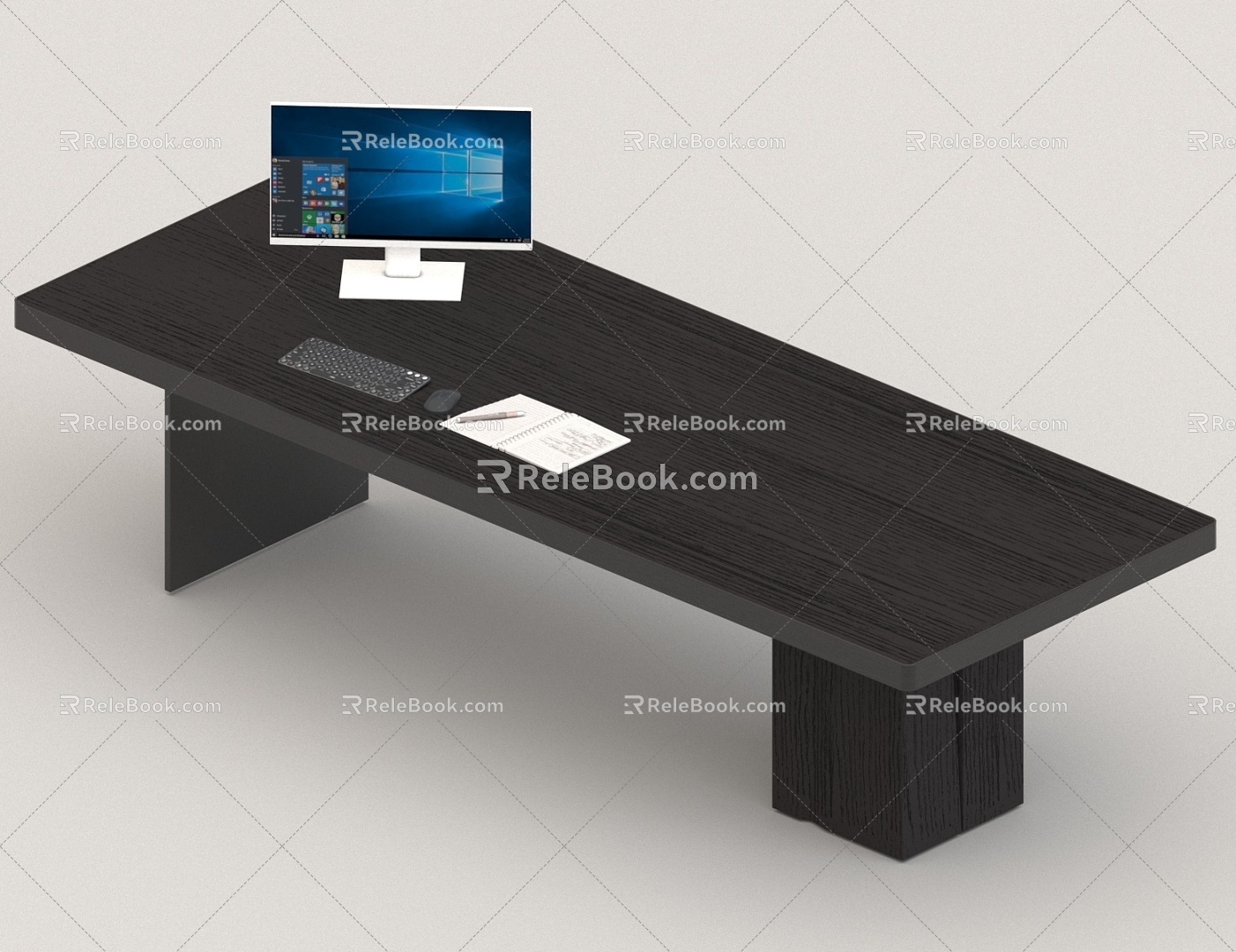 Wooden Desk Desk 3d model