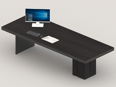 Wooden Desk 3d model