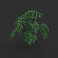 Botanical Plant Painting With Green Monstera Leaves And Foliage Artwork Design