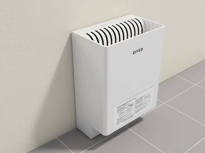 White Wall Mounted DYER Bathroom Hand Dryer Accessory For Tiled Floor Area 3d model