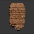 Natural Wood Stone Block With Layered Textured Surface And Rough Finish