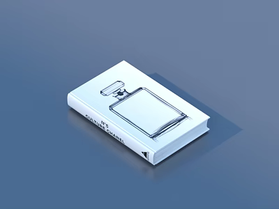 Elegant Silver Perfume Bottle On White Notebook For Daily Life Use 3d model
