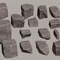 stone landscape stone block 3d model