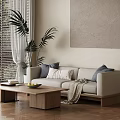 Middle Ages Double Sofa Combination 3d model