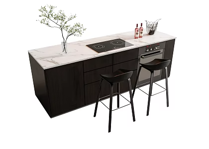 Modern Bar Middle Island Bar Chair 3d model