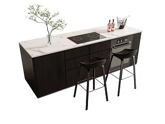 Modern Bar Middle Island Bar Chair 3d model