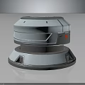 Modern Cylindrical Equipment With Two Tier Design White Body Base And Red Indicator