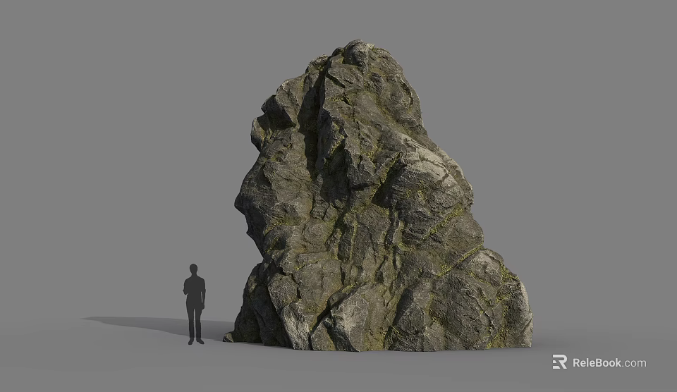 Giant Stone Rock Formation With Human Silhouette Showing Natural Texture And Scale 3d model 