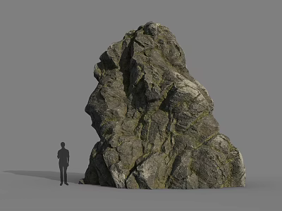 Giant Stone Rock Formation With Human Silhouette Showing Natural Texture And Scale 3d model