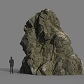 Giant Stone Rock Formation With Human Silhouette Showing Natural Texture And Scale