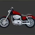 Shiny Red Cruiser Motorcycle With Brown Leather Seat Chrome Engine And Black Wheels