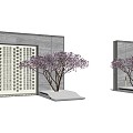 New Chinese style landscape wall landscape wall 3d model