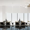 Modern Reception Area Sales Office Negotiation Area Negotiation Table and Chair Sofa Sand Table Chandelier Hall Lobby 3d model