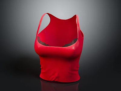 Red Sleeveless Fitted Tank Top for Women Modern Fashion Casual Wear 3d model