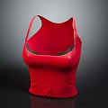 Red Sleeveless Fitted Tank Top for Women Modern Fashion Casual Wear