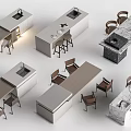 Various Modern Bar Counter Designs With Marble Wooden Tops And Matching Chairs