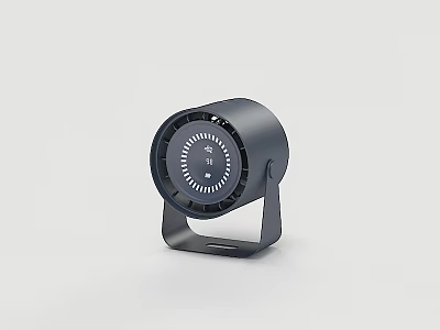 Modern Black Air Conditioner Fan With Circular Design And Control Panel 3d model