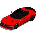Red Sports Car With Sleek Aerodynamic Design And Black Alloy Wheels