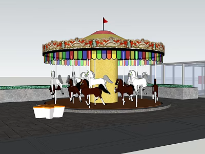 Modern carousel 3d model