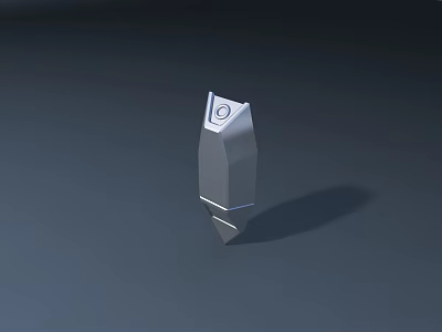 Road Infrastructure Silver Conical Traffic Safety Device With Reflective Top 3d model