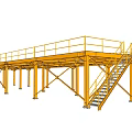 Industrial Yellow Steel Structure Platform With Guardrail And Stairs For Industrial Use