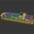 Cargo Ship With Colorful Containers On Deck