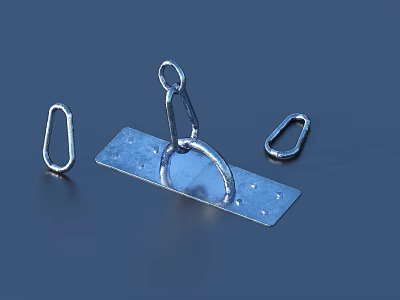 Metal Accessories Including Hooks Metal Plate And Small Rings For Fixing Applications 3d model