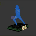 Golden Football Player Statue Home Decor With Black Marble Base And Brooks Inscription