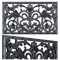 Black Carved Decorative Panels With Intricate Floral Scroll Patterns 3d model