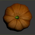 Fresh Orange Pumpkin With Green Stem Ripe Whole And Healthy Appearance