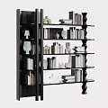 Modern Display Shelf With Multiple Layers For Books And Decorative Items 3d model