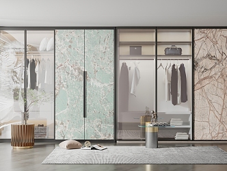 Modern wardrobe combination 3d model