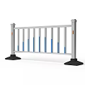 Road Facilities Silver Road Barrier With Blue Vertical Bars For Traffic Safety