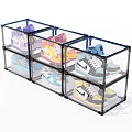 Transparent Stackable Shoe Storage Cabinet With Multiple Layers For Sneakers Organization