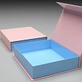 Pink And Blue Rectangular Boxes One Open One Closed Container Design 3d model
