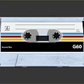 Vintage Audio Cassette With National Radio G60 And Colorful Stripes