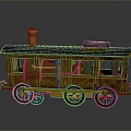 Vintage Yellow Steam Train Model With Black Roof And Metal Wheels